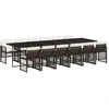 Image de vidaXL Ensemble de jardin 13 pièces avec coussins Marron Poly rotin