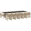 Image de vidaXL Salon de jardin 13 pi ¨ces avec coussins Beige Poly Rattan
