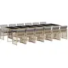 Image de vidaXL Salon de jardin 13 pièces avec coussins Beige Poly Rattan
