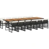 Image de vidaXL Ensemble de jardin 13 pi ¨ces avec coussins Noir Poly Rattan