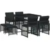 Image de vidaXL Salon de jardin 9 pièces avec coussins noir poly rotin