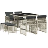 Image de vidaXL Salon de jardin 9 pièces avec coussins gris clair Poly rotin