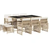 Image de vidaXL Salon de jardin 11 pièces avec coussins Beige Poly Rattan