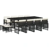 Image de vidaXL Ensemble de jardin 13 pièces avec coussins Noir Poly Rattan