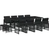 Image de vidaXL Ensemble de jardin 13 pièces avec coussins Noir Poly Rattan