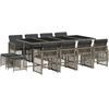 Image de vidaXL Ensemble de jardin 13 pi ¨ces avec coussins Gris Poly rotin