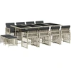 Image de vidaXL Salon de jardin 13 pièces avec coussins gris clair Poly rotin