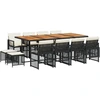 Image de vidaXL Ensemble de jardin 13 pièces avec coussins Noir Poly Rattan