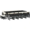 Image de vidaXL Ensemble de jardin 15 pièces avec coussins Noir Poly Rattan