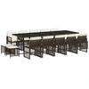 Image de vidaXL Ensemble de jardin 15 pièces avec coussins Marron Poly rotin