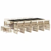 Image de vidaXL Salon de jardin 15 pièces avec coussins Beige Poly Rattan