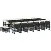 Image de vidaXL Ensemble de jardin 17 pi ¨ces avec coussins Noir Poly Rattan