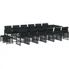 Image de vidaXL Ensemble de jardin 17 pièces avec coussins Noir Poly Rattan