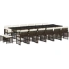Image de vidaXL Ensemble de jardin 17 pièces avec coussins Marron Poly rotin