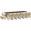 Image de vidaXL Ensemble de jardin 17 pièces avec coussins Beige Poly Rattan