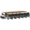 Image de vidaXL Ensemble de jardin 17 pièces avec coussins Noir Poly Rattan