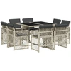 Image de vidaXL Salon de jardin 9 pièces avec coussins gris clair Poly rotin