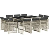 Image de vidaXL Salon de jardin 11 pièces avec coussins gris clair Poly rotin