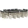 Image de vidaXL Salon de jardin 13 pièces avec coussins gris clair Poly rotin