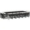 Image de vidaXL Ensemble de jardin 17 pièces avec coussins Noir Poly Rattan
