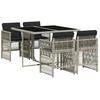 Image de vidaXL Salon de jardin 5 pièces avec coussins gris clair Poly rotin