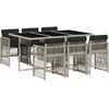 Image de vidaXL Ensemble de jardin 7 pièces avec coussins gris clair Poly rotin