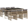 Image de vidaXL Ensemble de jardin 7 pièces avec coussins Mélange beige Poly rotin