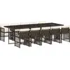 Image de vidaXL Ensemble de jardin 11 pièces avec coussins Marron Poly rotin