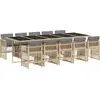 Image de vidaXL Salon de jardin 11 pièces avec coussins Mélange beige Poly rotin