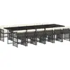Image de vidaXL Ensemble de jardin 13 pièces avec coussins Noir Poly Rattan