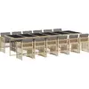 Image de vidaXL Ensemble de jardin 13 pièces avec coussins Mélange beige Poly rotin