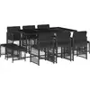 Image de vidaXL Ensemble de jardin 11 pièces avec coussins Noir Poly Rattan