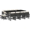 Image de vidaXL Ensemble de jardin 13 pièces avec coussins Noir Poly Rattan