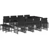 Image de vidaXL Ensemble de jardin 13 pièces avec coussins Noir Poly Rattan