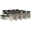 Image de vidaXL Salon de jardin 13 pièces avec coussins gris clair Poly rotin