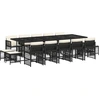 Image de vidaXL Ensemble de jardin 15 pièces avec coussins Noir Poly Rattan