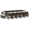 Image de vidaXL Ensemble de jardin 15 pièces avec coussins Marron Poly rotin