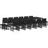 Image de vidaXL Ensemble de jardin 17 pièces avec coussins Noir Poly Rattan