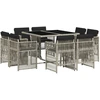 Image de vidaXL Salon de jardin 9 pièces avec coussins gris clair Poly rotin