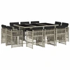 Image de vidaXL Salon de jardin 11 pièces avec coussins gris clair Poly rotin