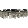 Image de vidaXL Salon de jardin 13 pièces avec coussins gris clair Poly rotin