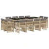 Image de vidaXL Ensemble de jardin 13 pièces avec coussins Mélange beige Poly rotin