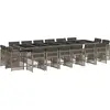 Image de vidaXL Ensemble de jardin 17 pièces avec coussins Gris Poly rotin