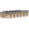 Image de vidaXL Ensemble de jardin 17 pièces avec coussins Mélange beige Poly rotin