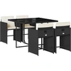 Image de vidaXL Ensemble de jardin 5 pièces avec coussins Noir Poly Rattan