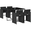 Image de vidaXL Ensemble de jardin 5 pièces avec coussins Noir Poly Rattan