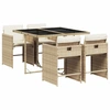 Image de vidaXL Salon de jardin 5 pièces avec coussins Beige Poly Rattan