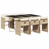 Image de vidaXL Ensemble de jardin 7 pièces avec coussins Beige Poly rotin