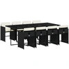 Image de vidaXL Salon de jardin 9 pièces avec coussins noir poly rotin