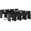 Image de vidaXL Salon de jardin 9 pi ¨ces avec coussins noir poly rotin